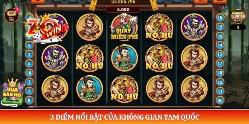 3 điểm nổi bật của không gian Tam Quốc 