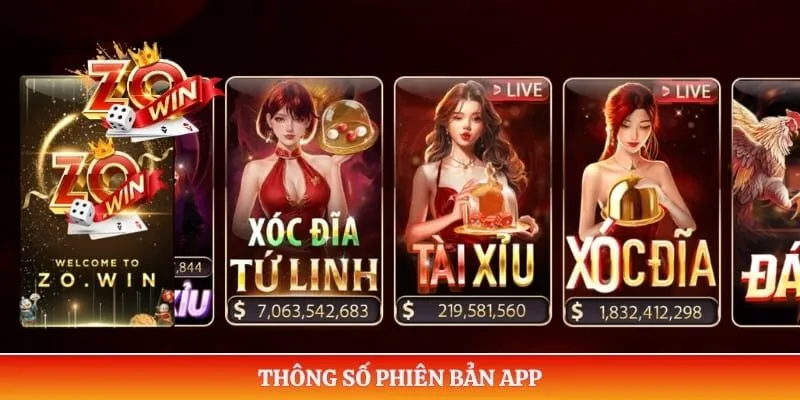 Thông số phiên bản app 