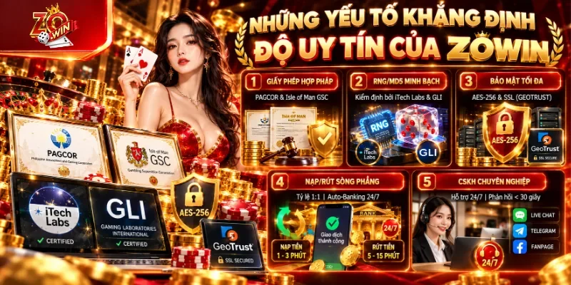 Những yếu tố khẳng định độ uy tín của Zowin